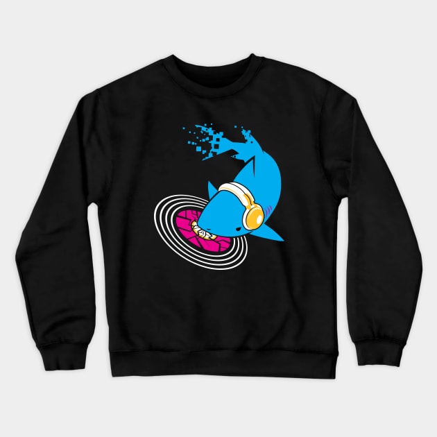 DJ Shark Crewneck Sweatshirt by merumori